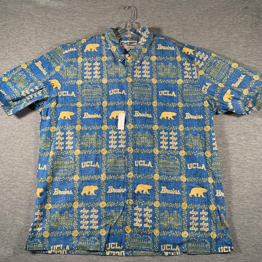 UCLA Bruins Shirt‎ Mens 3XL Blue NCAA Football Reyn Spooner Hawaiian Button Up